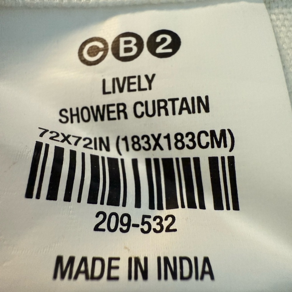 New CB2 Cotton Shower Curtain (72 inch)